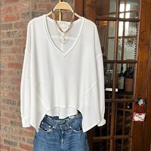 We The Free Cream Knit Top